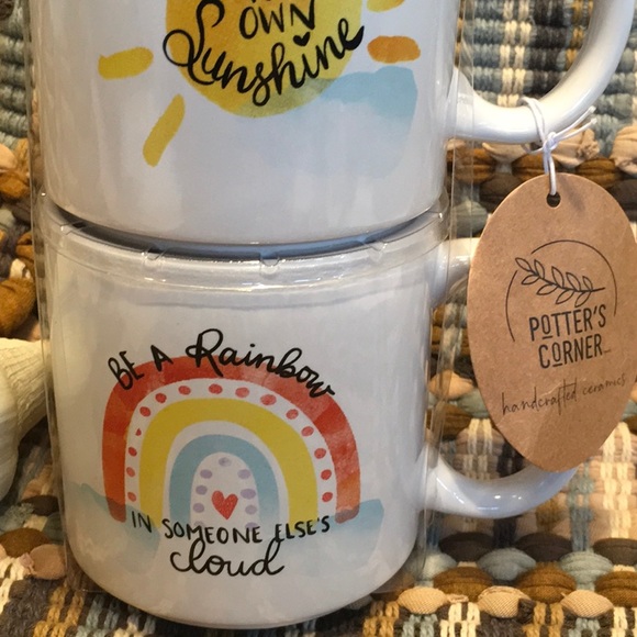 Set of 2 Hand Crafted Ceramic Stackable Mugs - Picture 3 of 9